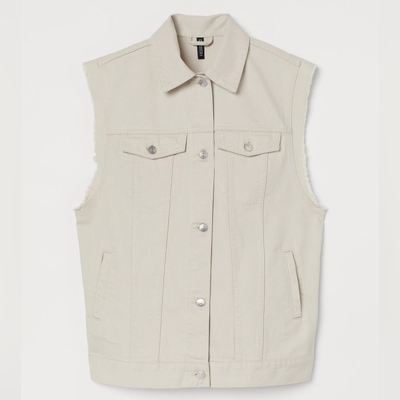 H&M Twill Trucker Vest Sz S - Picture 1 of 5